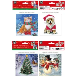 Grafix Maak je eigen Kerstkaarten Diamond Painting, 2st. New