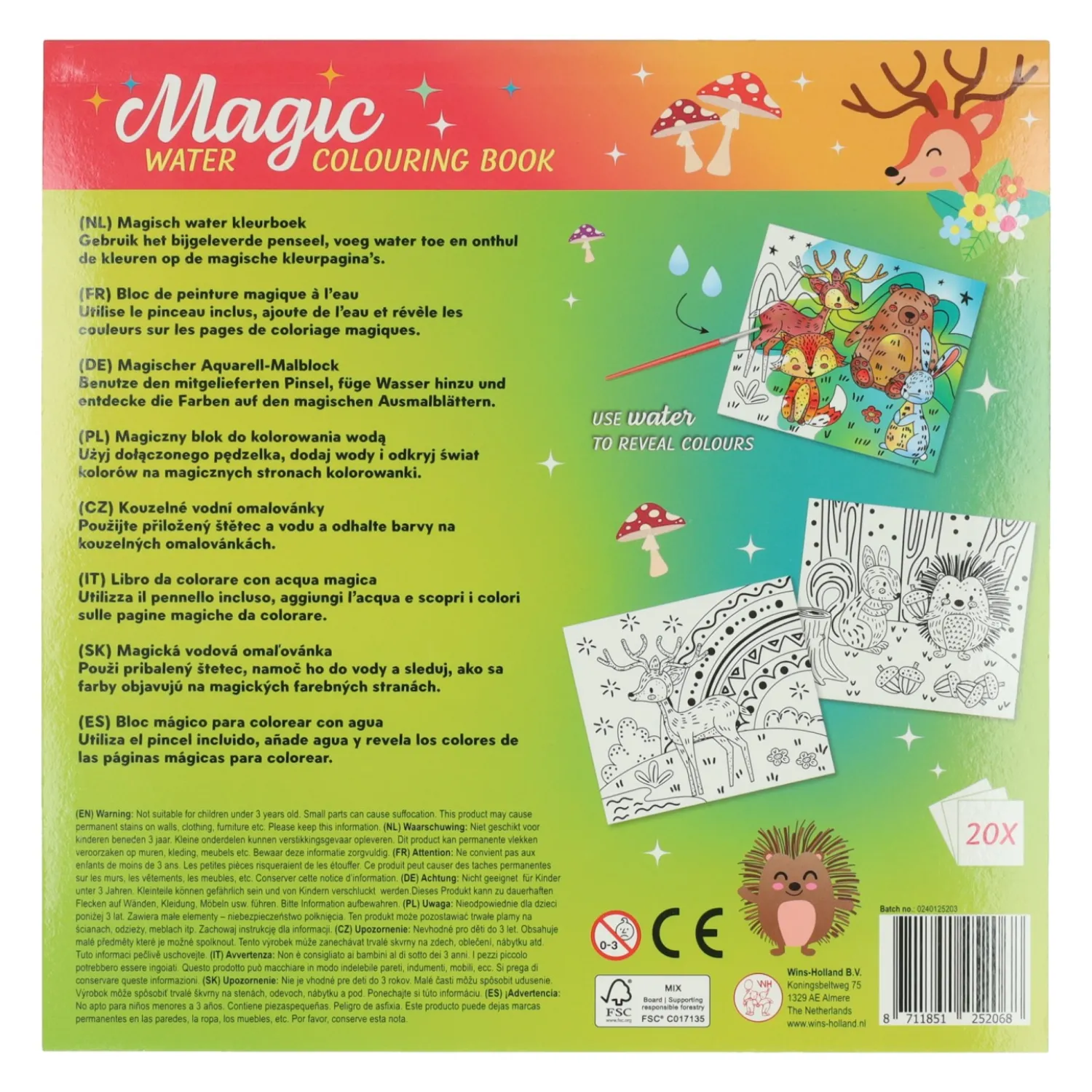 Magische Waterverfkleurblok Bosdieren-Wins Holland Outlet