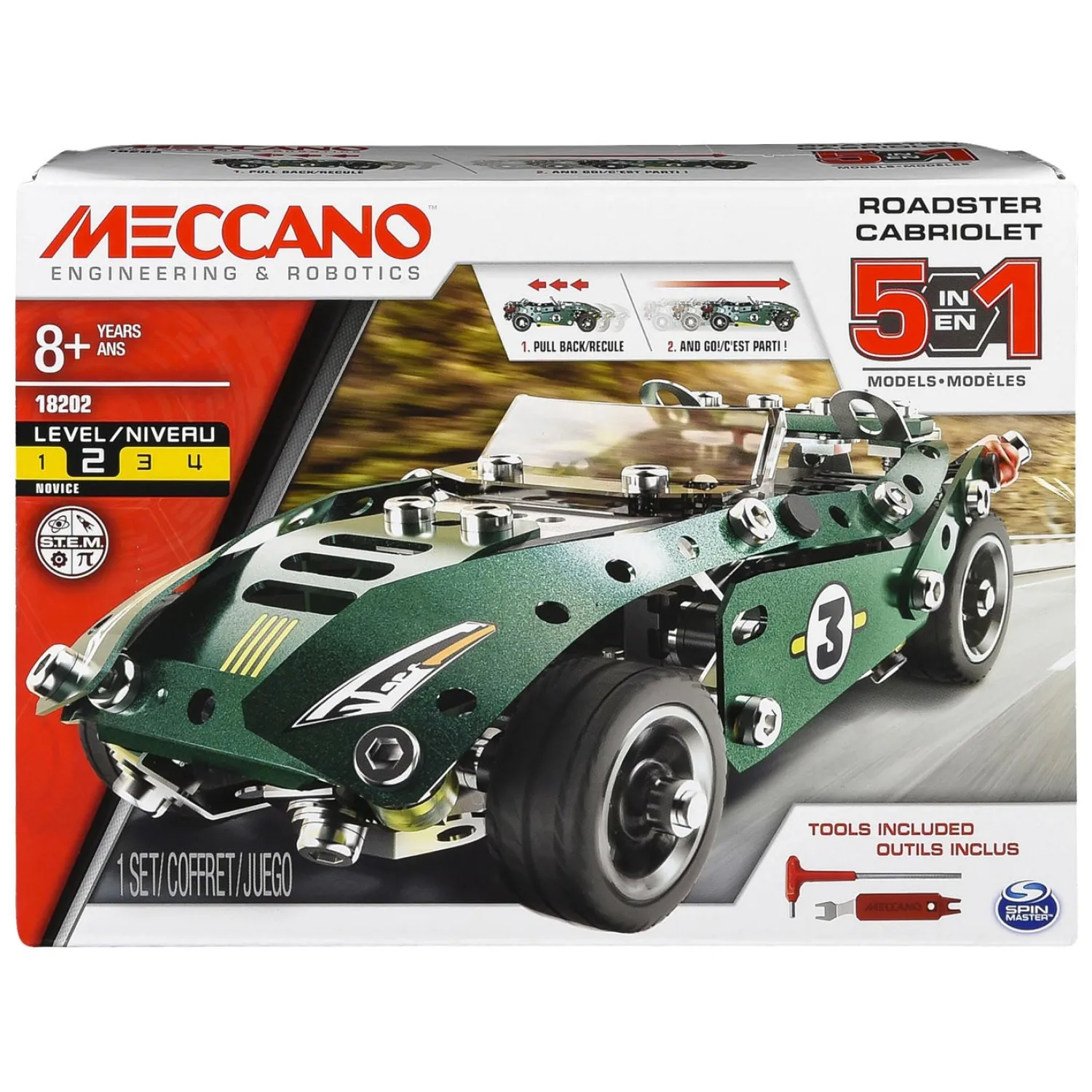 Spin Master Meccano - Pull Back Auto, 5in1 S.T.E.M. Bouwpakket Sale
