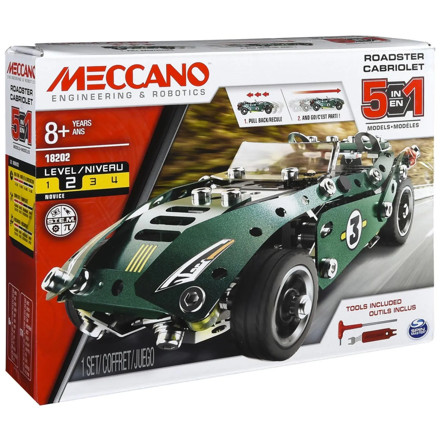 Spin Master Meccano - Pull Back Auto, 5in1 S.T.E.M. Bouwpakket Sale