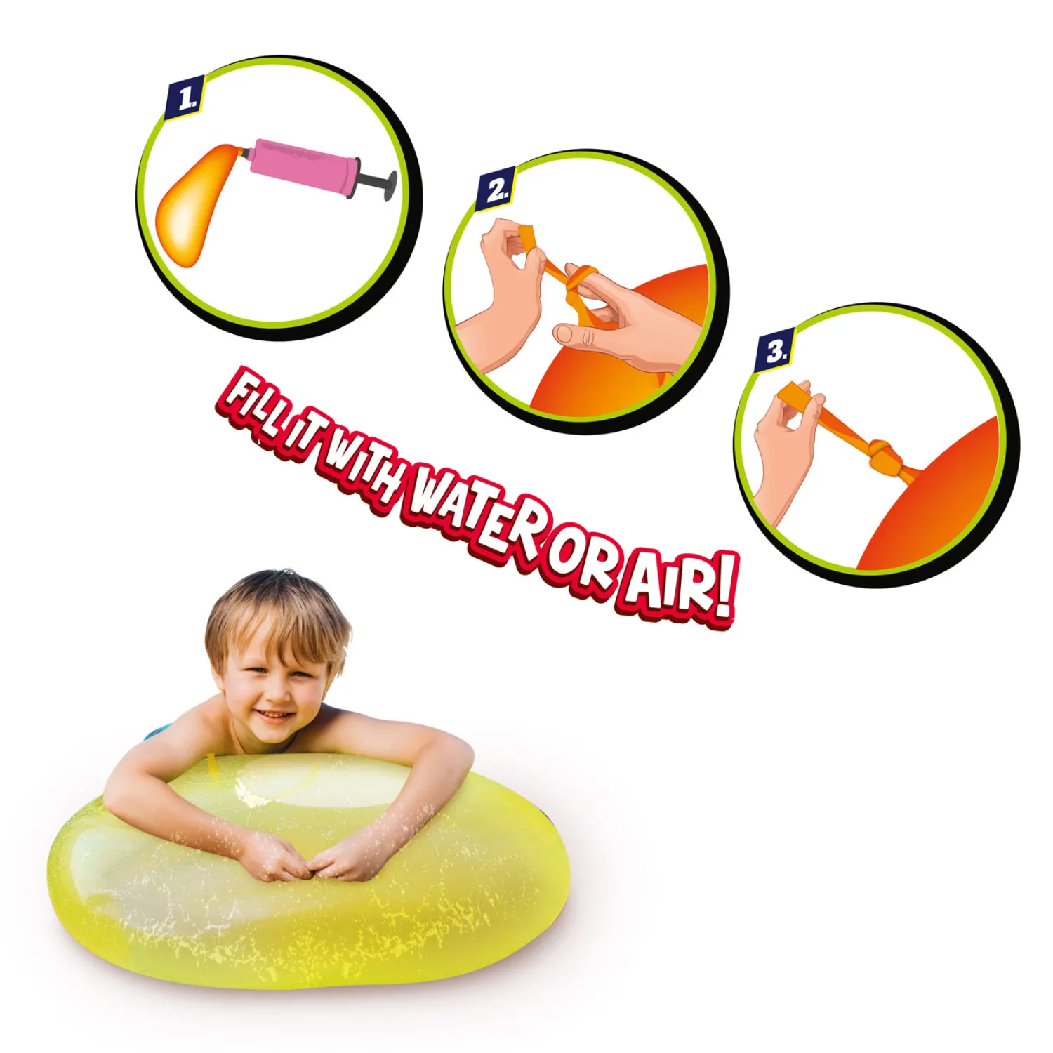 Mega Bal Puffer Gevuld met Lucht of Water, 120cm-Toi-Toys New