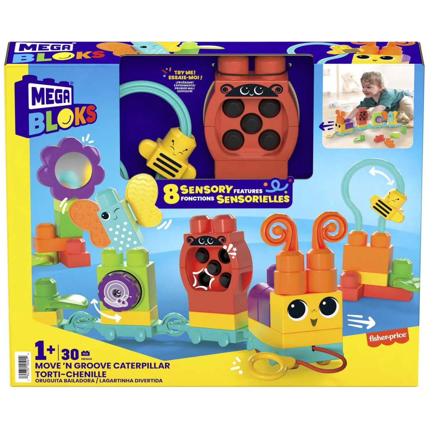 Move' N Groove Caterpillar Bouwset - 30dlg.>Mega Bloks Hot