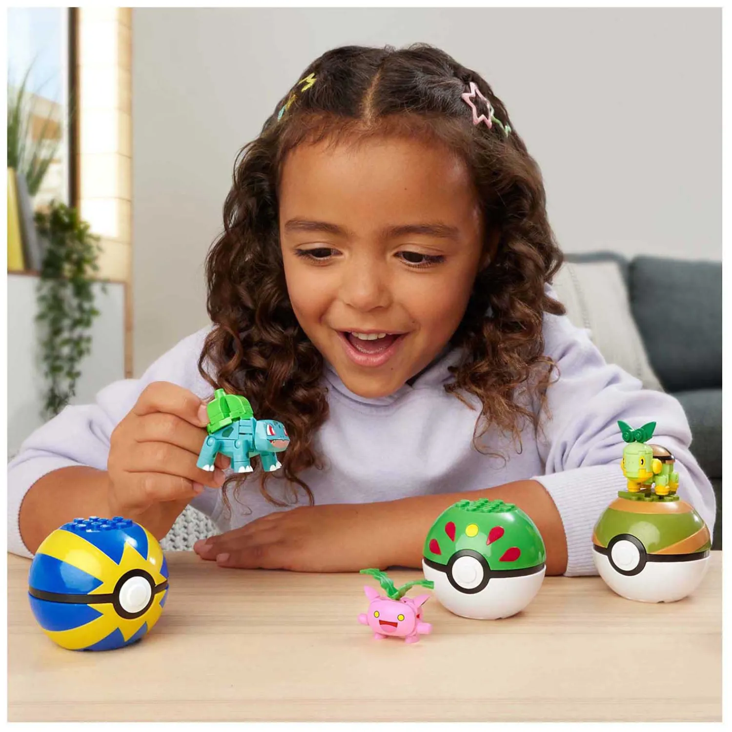 Mega Construx Pokémon Bouwset - Bulbasaur, Turtwig, Hoppip en Oddish-Mega Bloks New