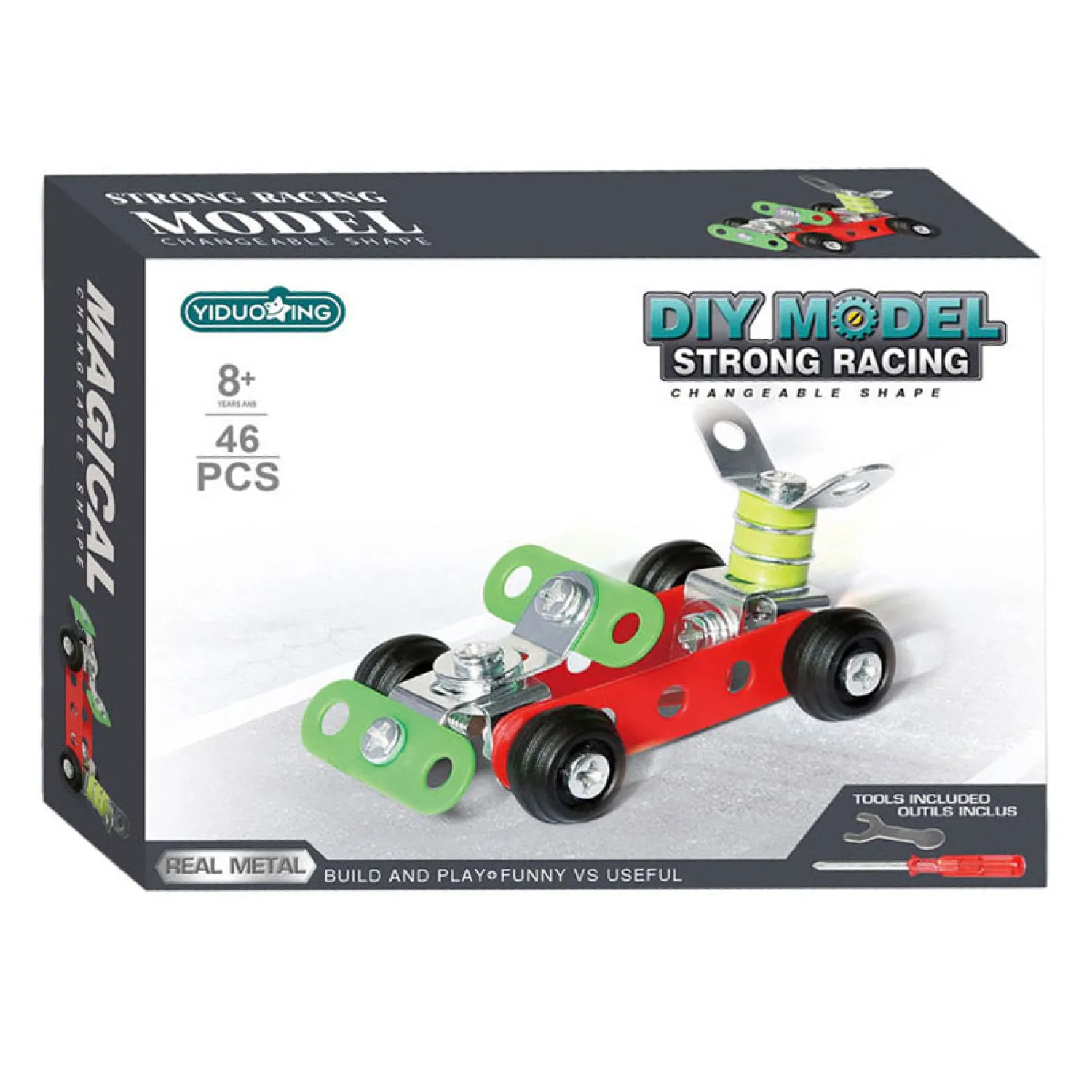 Metalen Constructieset Raceauto, 46dlg. Outlet