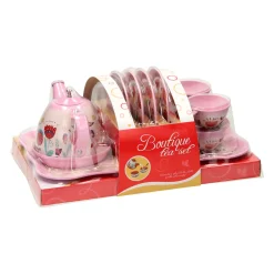 Metalen Theeserviesje Roze, 15dlg. New