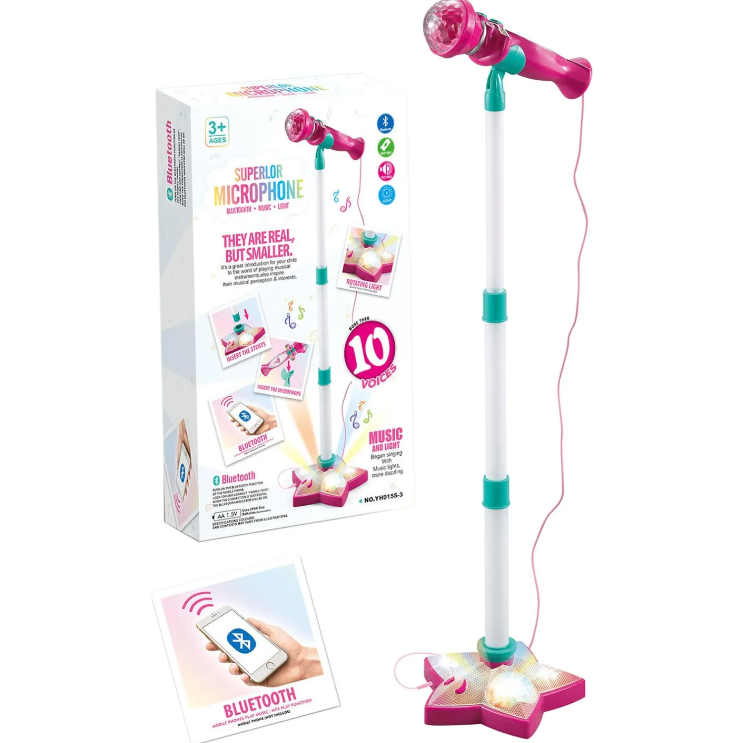 Microfoon met Licht en Geluid met Bluetooth Clearance