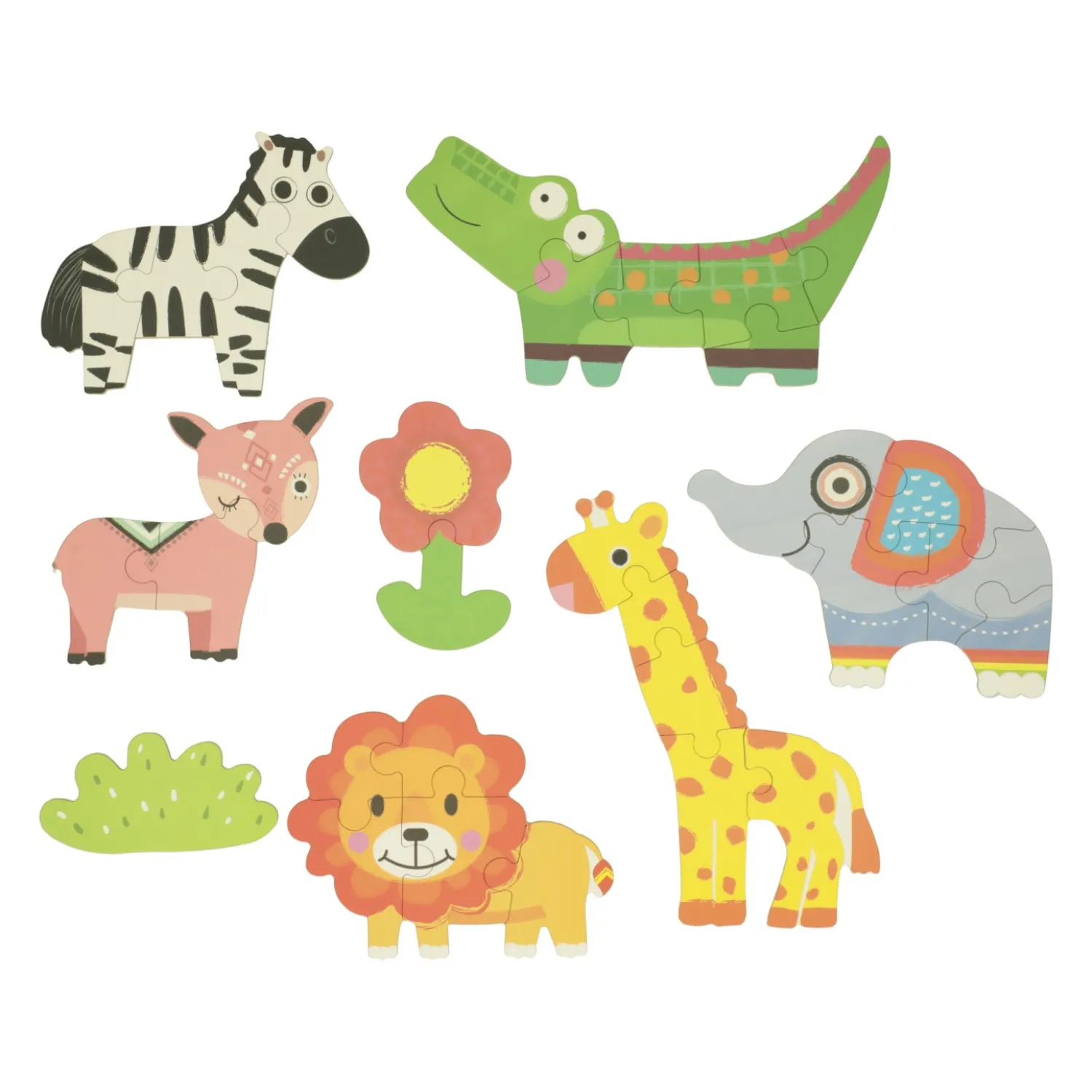 Mijn Eerste 6 Puzzzels in Blik - Wilde Dieren- Hot