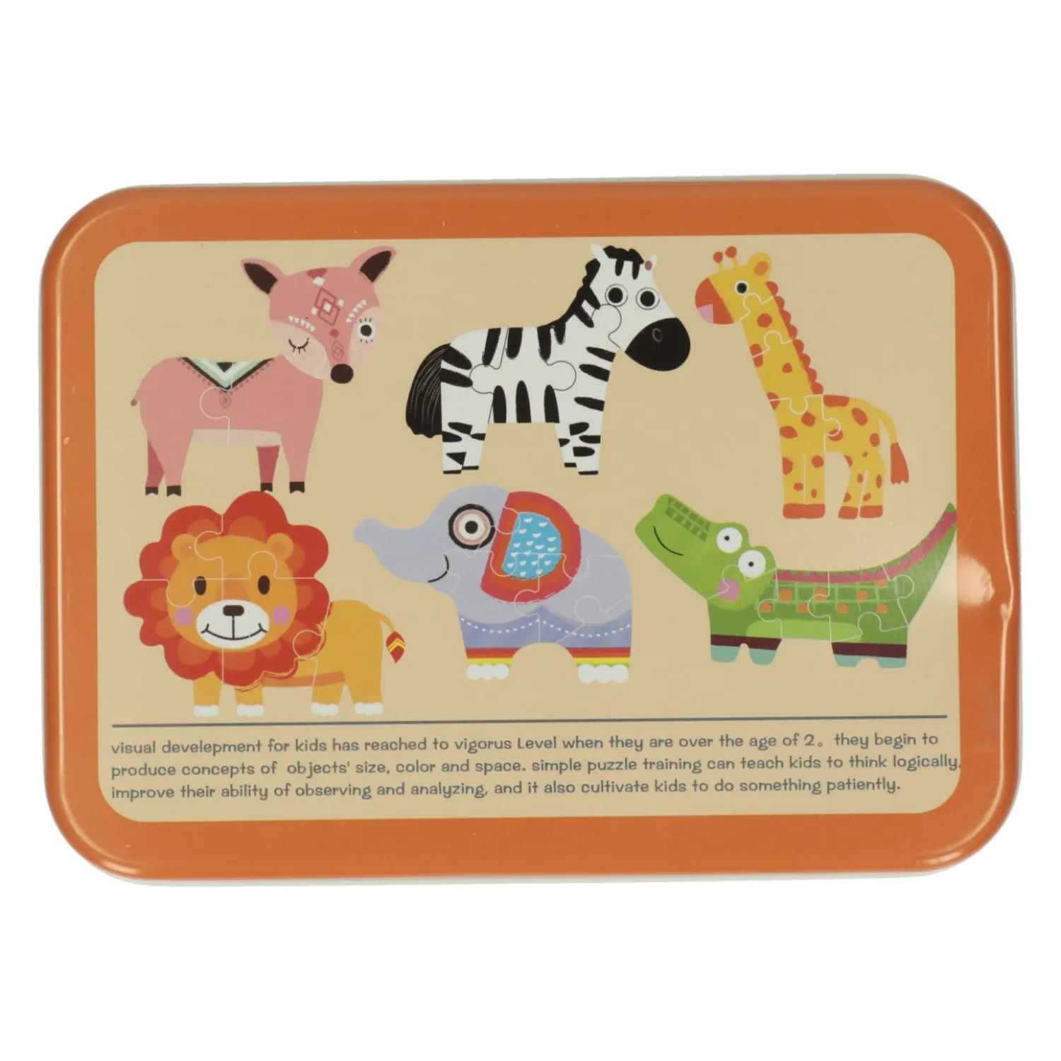 Mijn Eerste 6 Puzzzels in Blik - Wilde Dieren- Hot