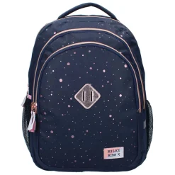 Milky Kiss Rugzak Divine Days Donkerblauw met Roze Stippen, 3-vaks Online