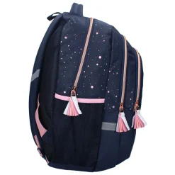 Milky Kiss Rugzak Divine Days Donkerblauw met Roze Stippen, 3-vaks Online