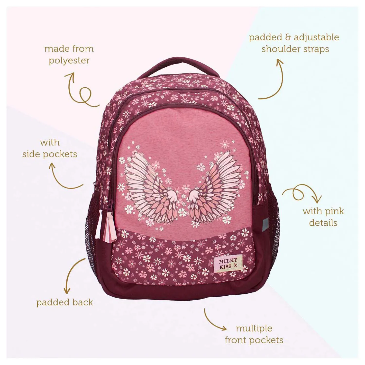 Rugzak Wild Bliss Bloemen, 3-vaks-Milky Kiss New