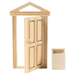 Mini Deur en Brievenbus van Hout.><noscript><img width=