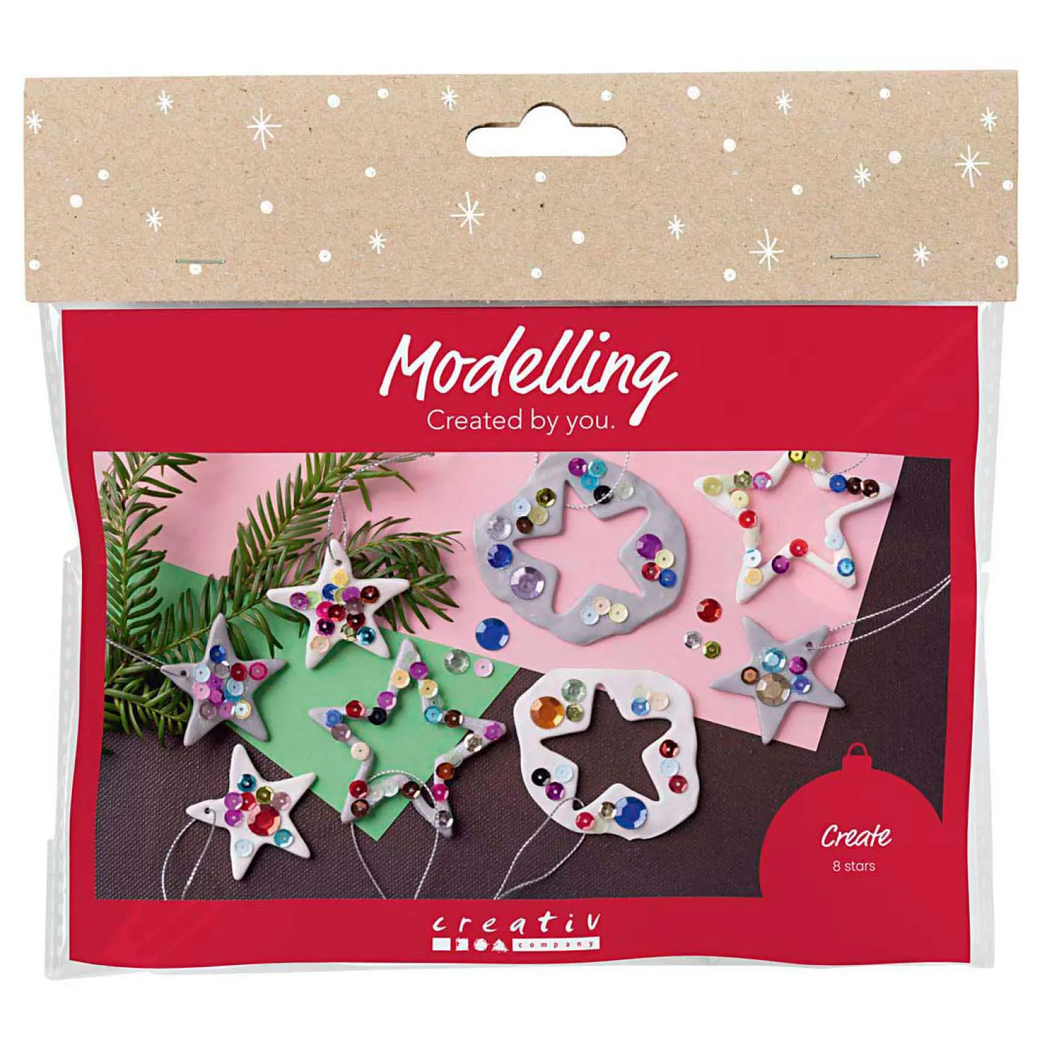 Mini Hobbyset Boetseren Sterren Zilver Wit-Creativ Company New