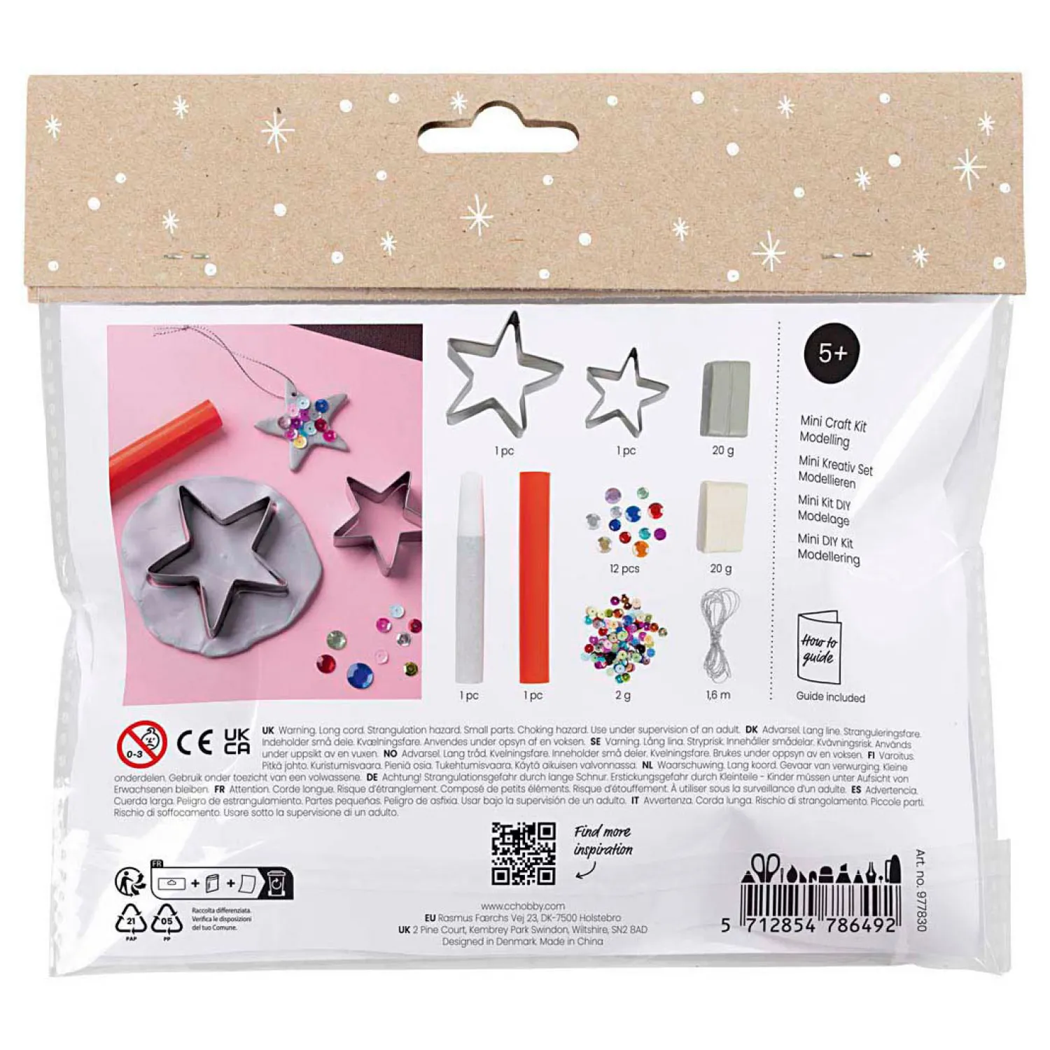 Mini Hobbyset Boetseren Sterren Zilver Wit-Creativ Company New