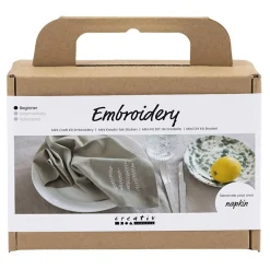 Creativ Company Mini Hobbyset Borduren Servet Dusty Groen Discount