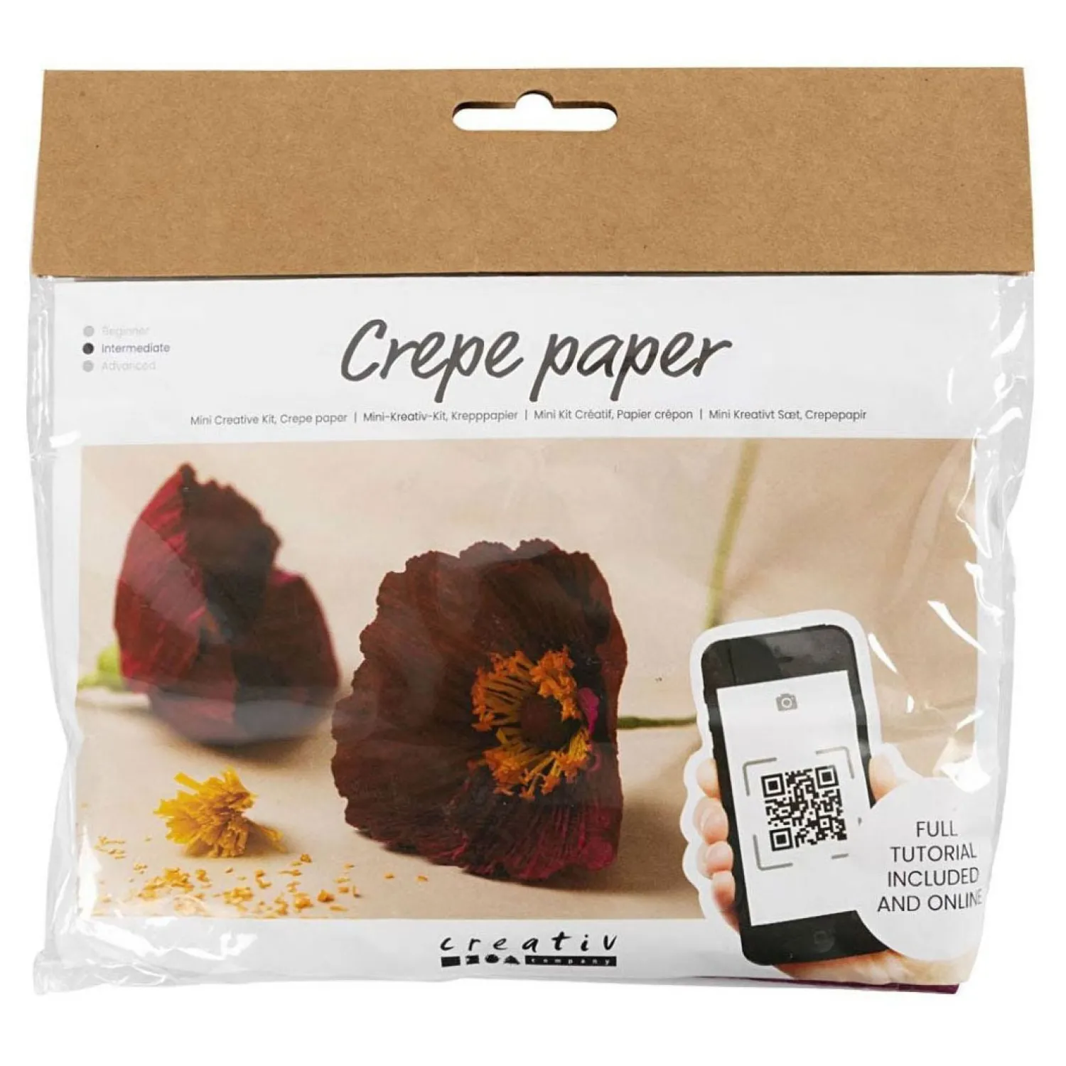 Creativ Company Mini Hobbyset Crepepapier Klaprozen Hot