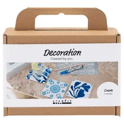 Mini Hobbyset Decoratie Porseleinen Onderzetters Blauw>Creativ Company