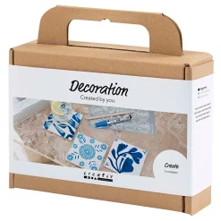 Mini Hobbyset Decoratie Porseleinen Onderzetters Blauw><noscript><img width=
