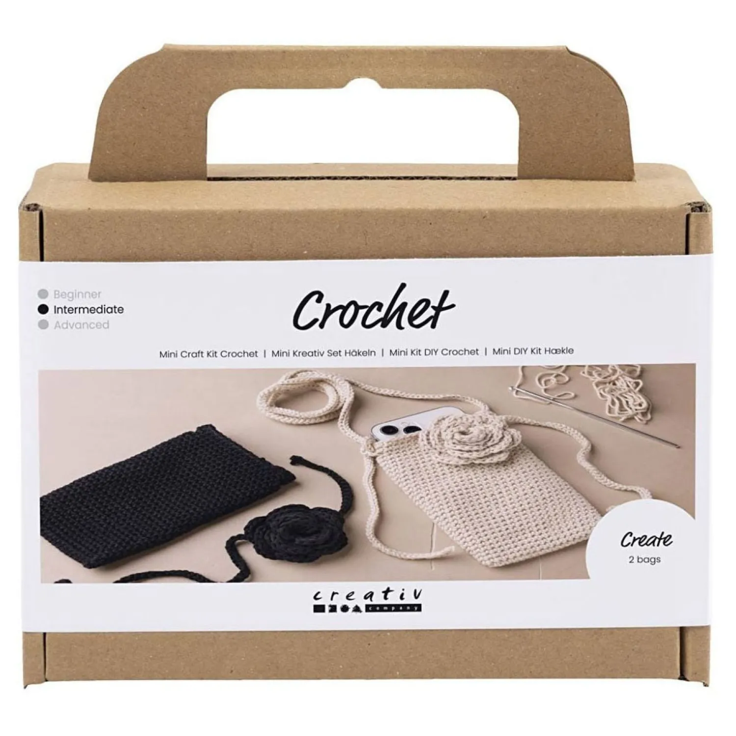 Mini Hobbyset Haken Tas met Roos-Creativ Company Best