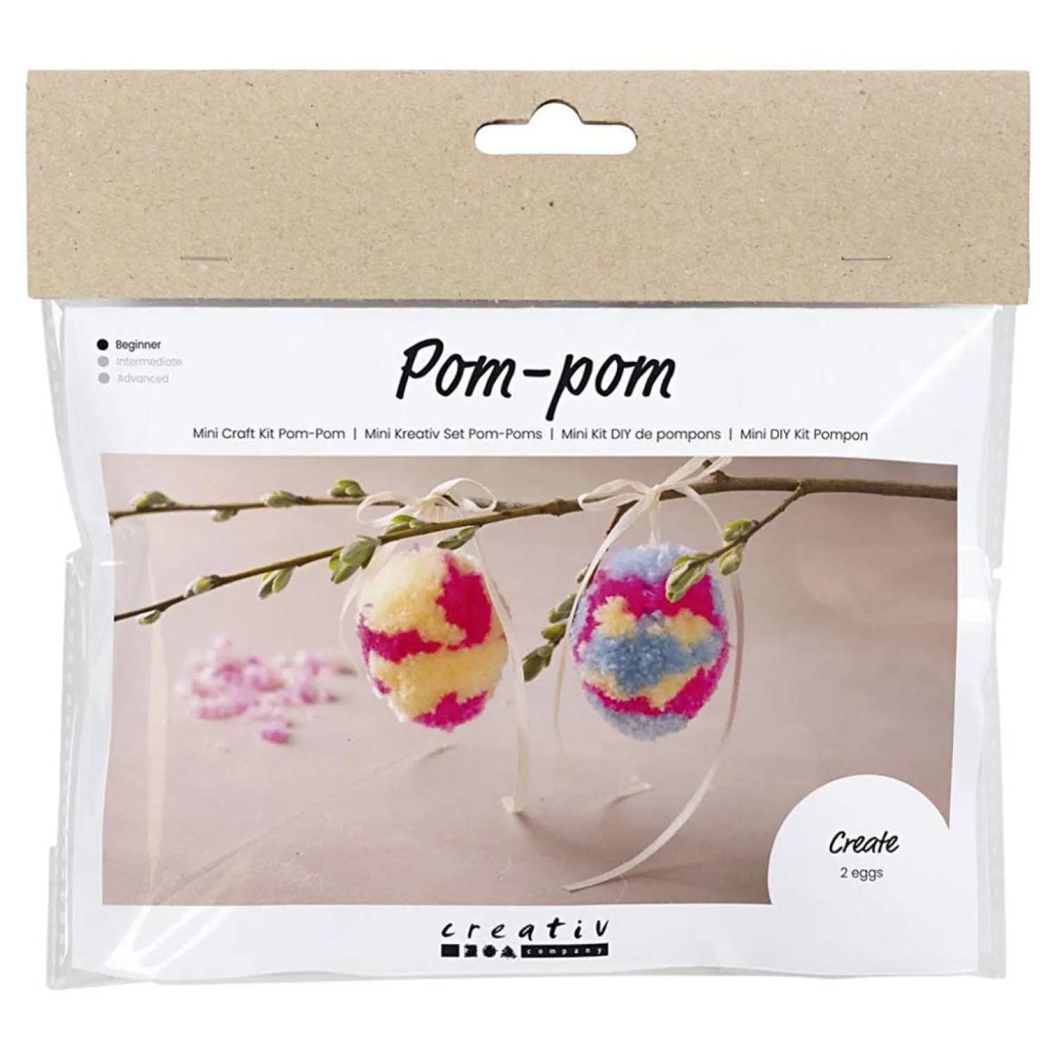 Mini Hobbyset Pompom Ei, 2st. Pasen-Creativ Company New