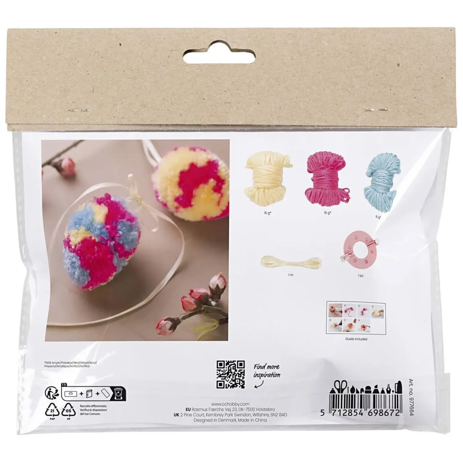 Mini Hobbyset Pompom Ei, 2st. Pasen-Creativ Company New