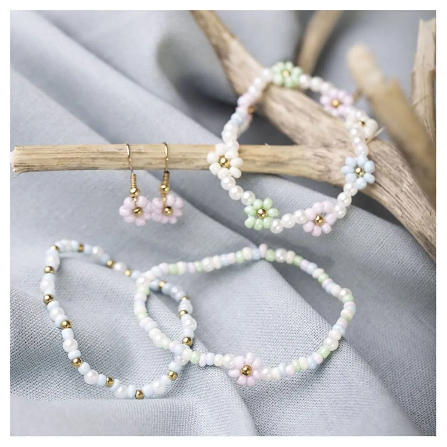 Mini Hobbyset Sieraden Elastische Armband en Oorbel-Creativ Company Sale