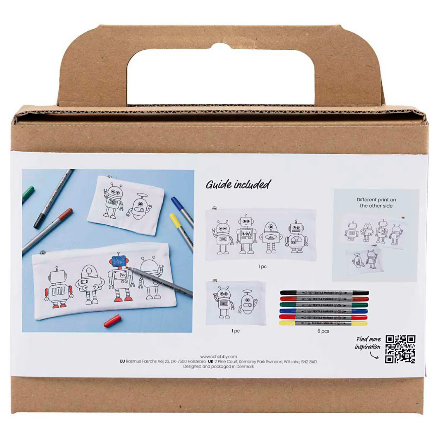 Creativ Company Mini Hobbyset Textiel Decoreren Robot Primair Kleuren Sale
