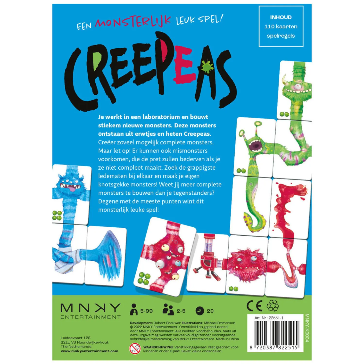 Rebo Publishers Mnky - Creepeas Kaartspel
