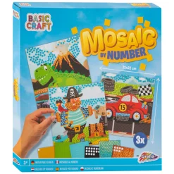 Mozaiek op Nummer - Piraat, Dino en Voertuig-Creative Craft Group Clearance