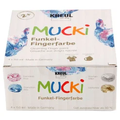 Mucki Vingerverf Metallic Blauw/Goud/Roze/Zilver, 4st.>Creativ Company Best