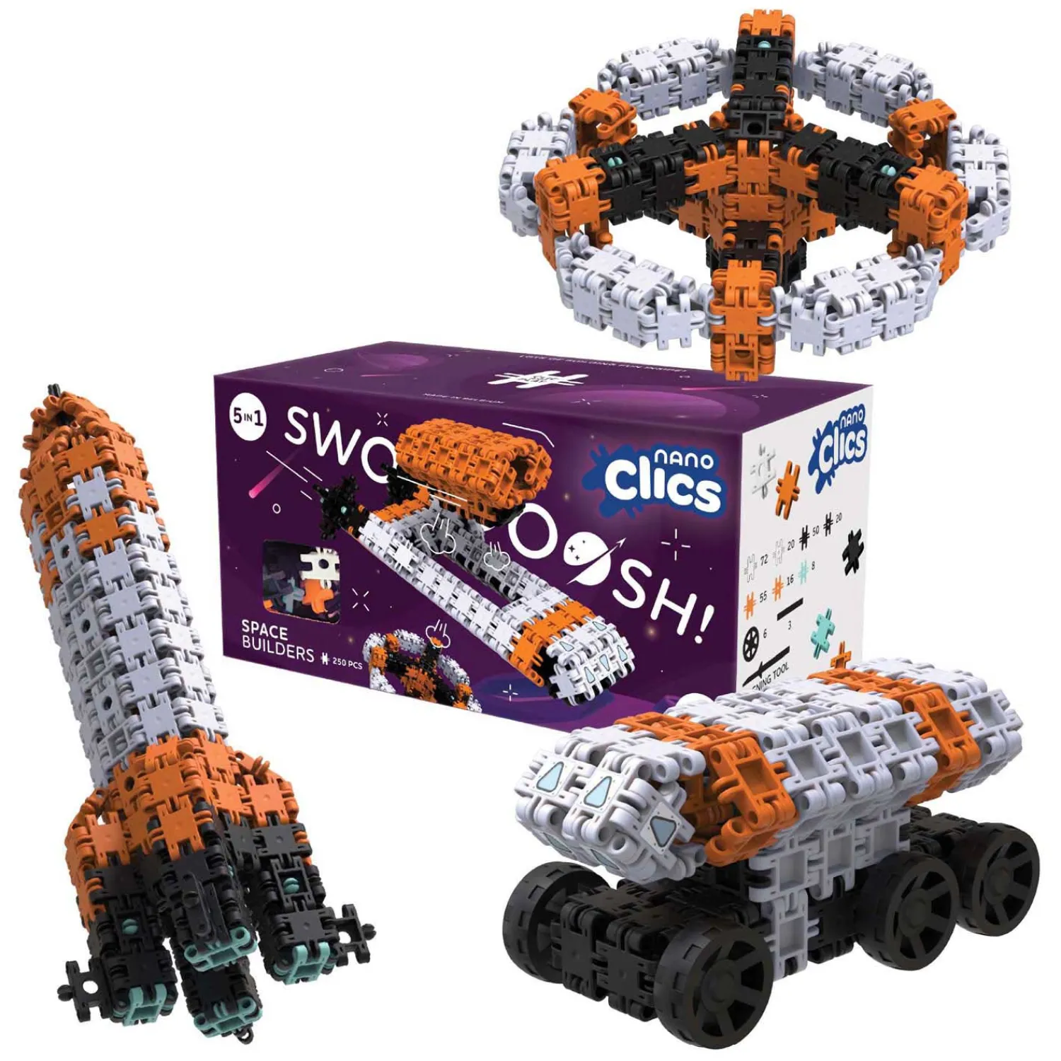 Nano - Space Builders Bouwset - 250dlg.-Clics Outlet
