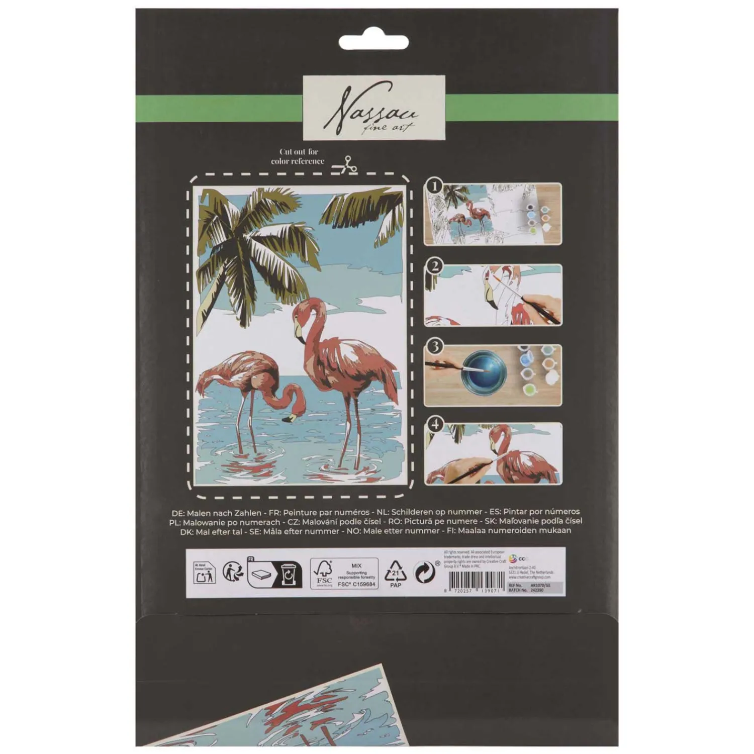 Nassau Schilderen op Nummer Flamingo - incl. 9 Verfpotjes en Penseel-Nassau Fine Art Clearance