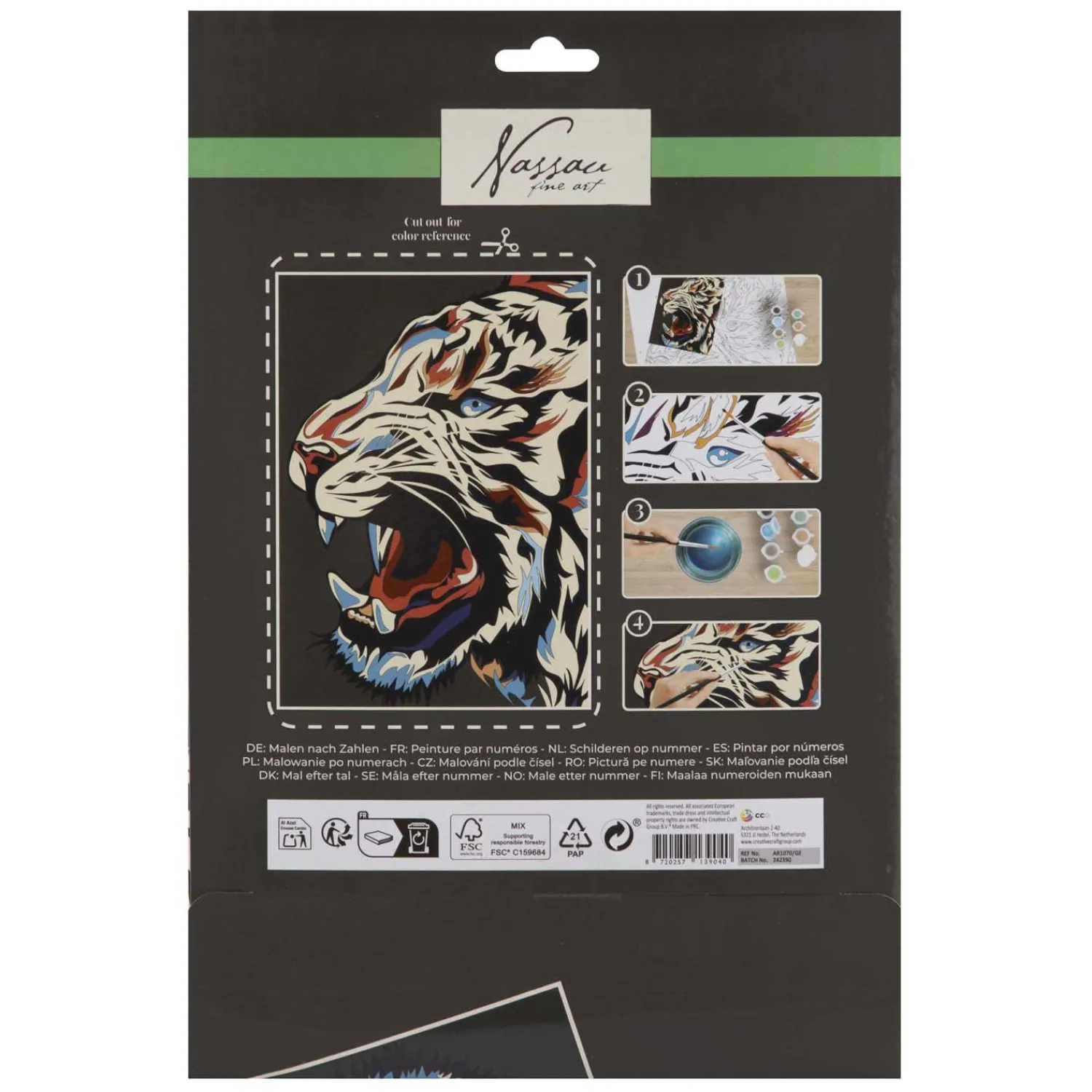 Nassau Fine Art Nassau Schilderen op Nummer Tijger - incl. 9 Verfpotjes en Penseel Sale