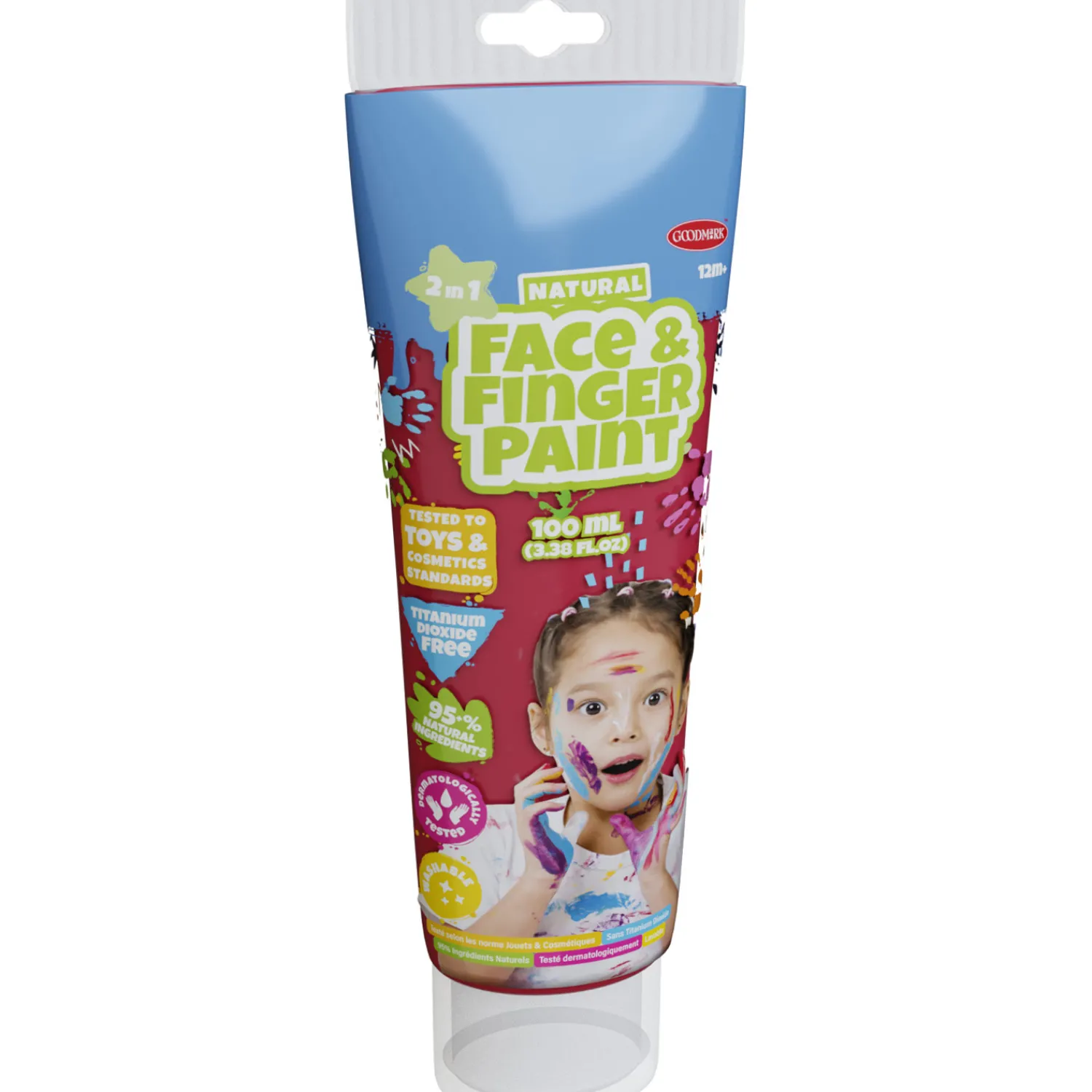 Natural Face & Fingerpaint Tube - Rood, 100ml>Boti New