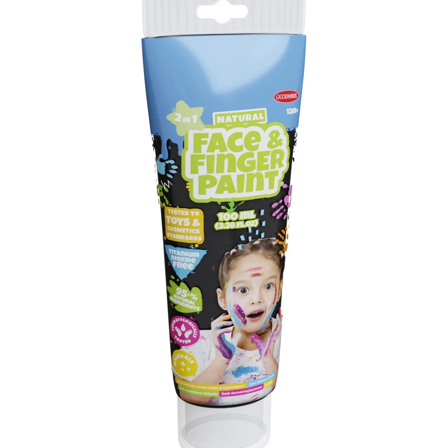 Natural Face & Fingerpaint Tube - Zwart, 100ml-Boti Hot