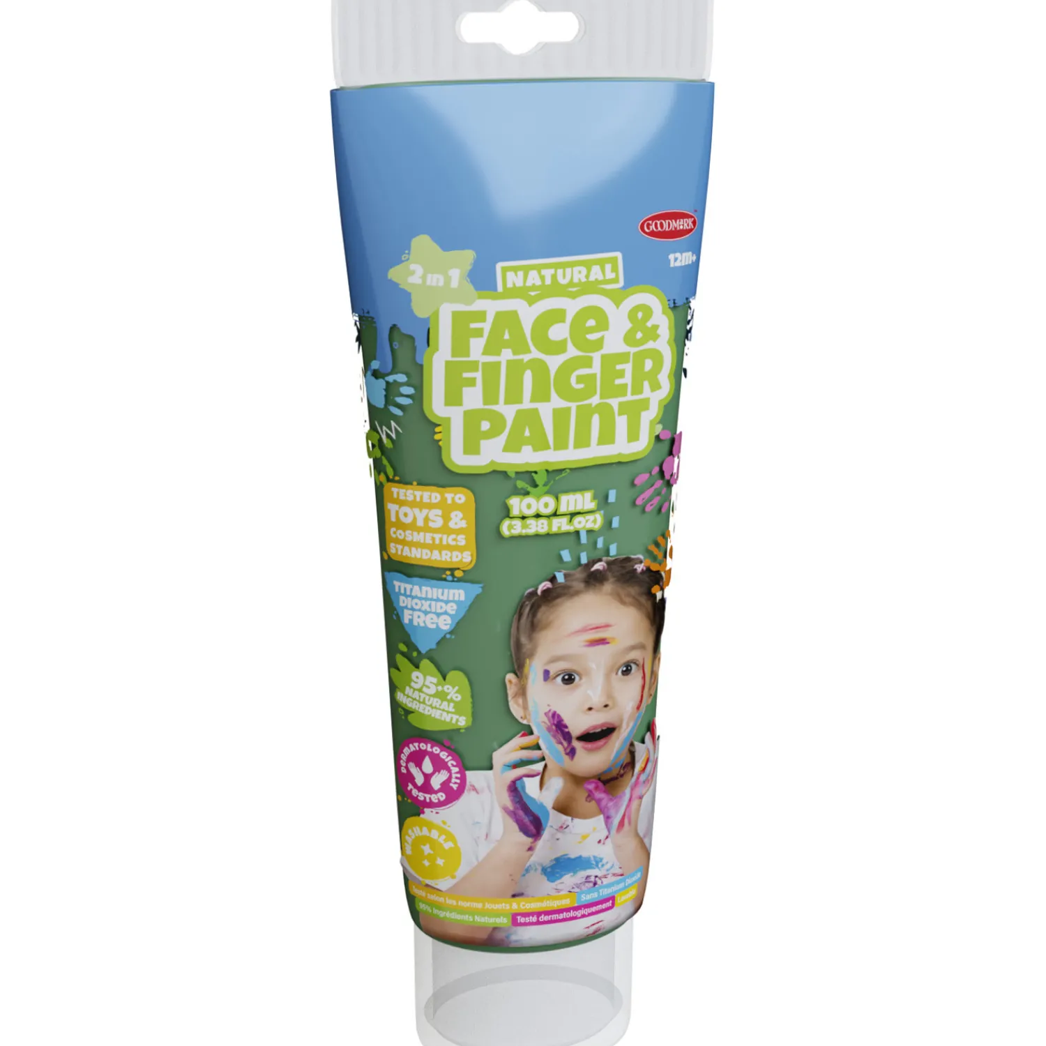 Natural Face & Fingerpaint Tube - Groen, 100ml-Boti Clearance