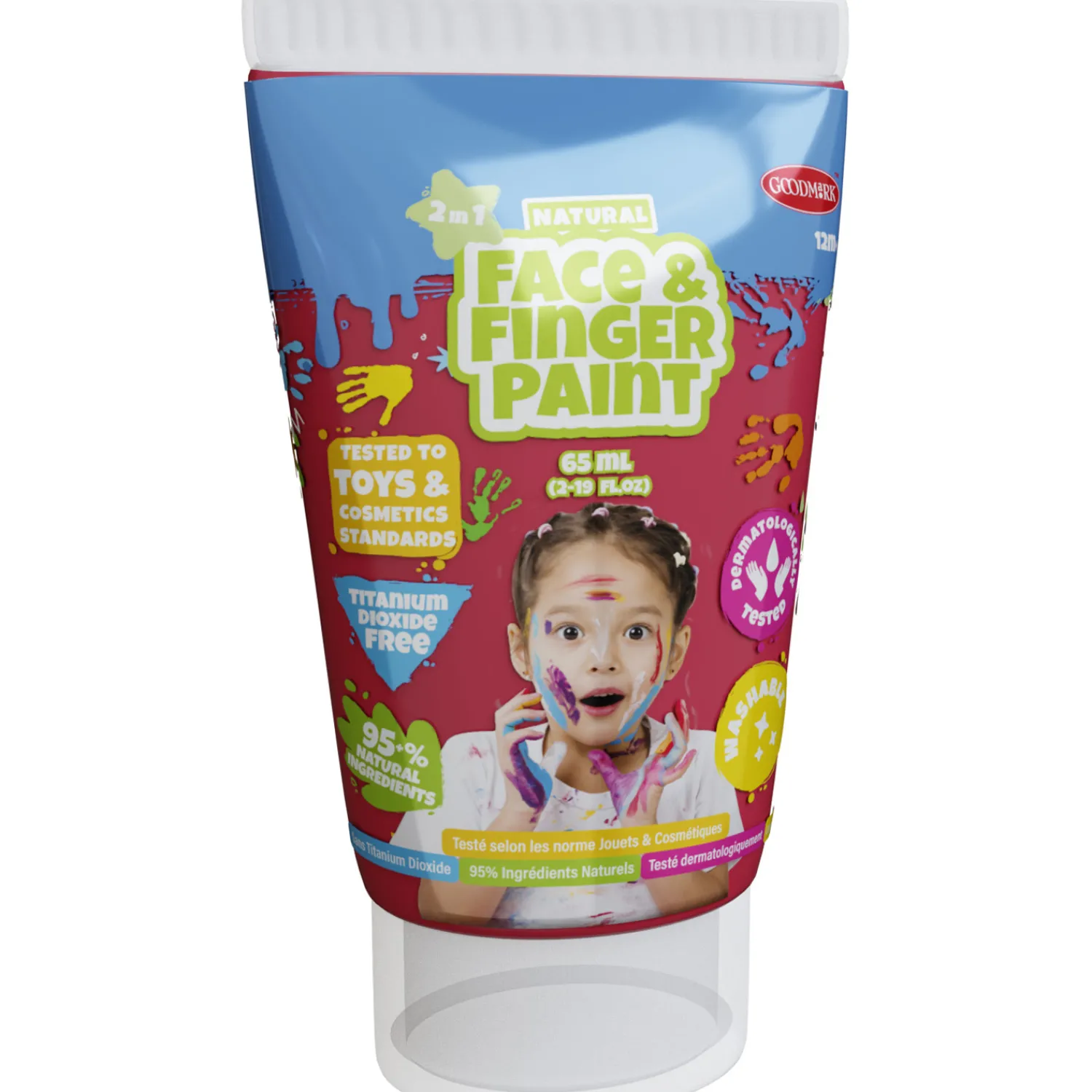 Natural Face & Fingerpaint Tube - Rood, 65ml>Boti Discount