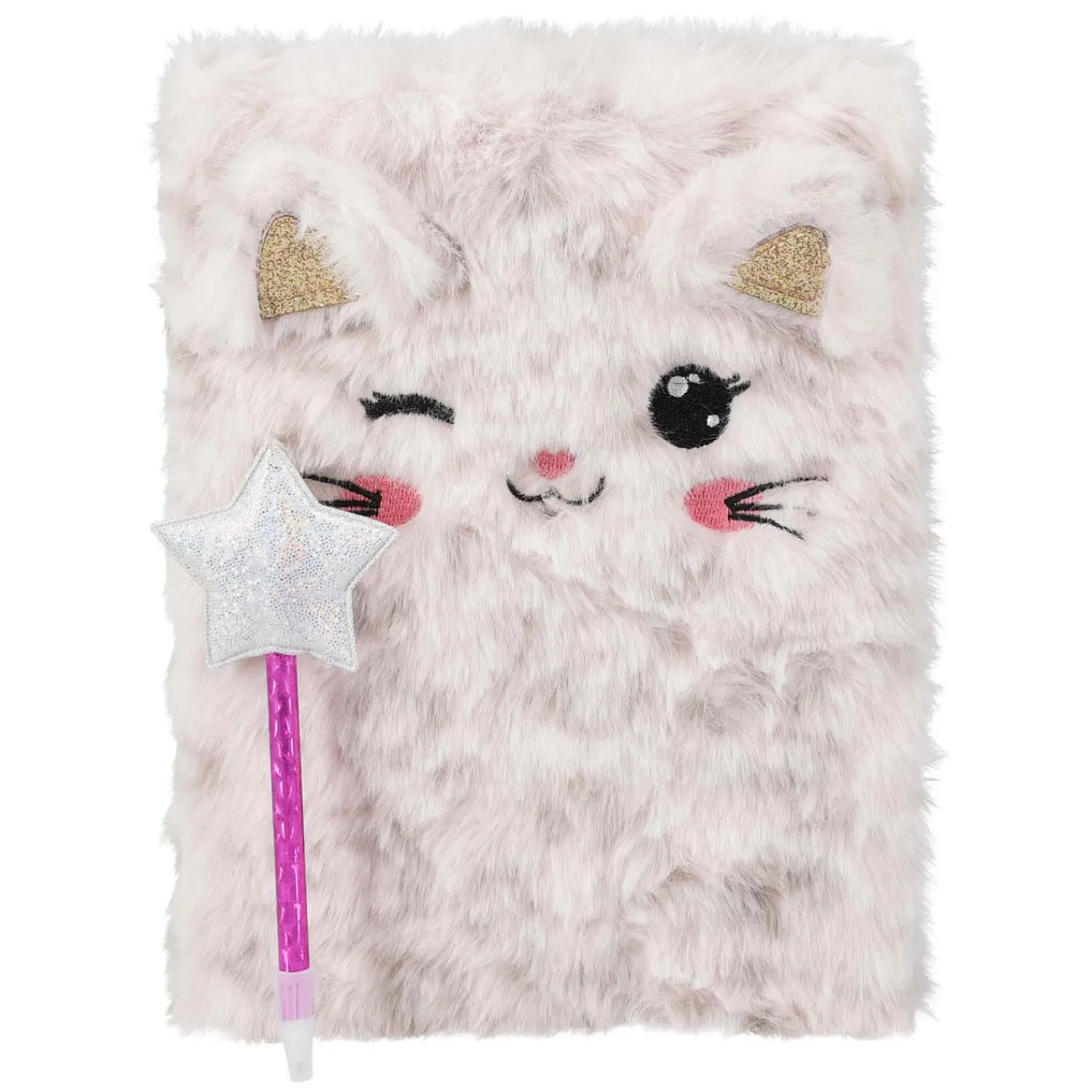 Notitieboek Pluche met Pen - Kat-