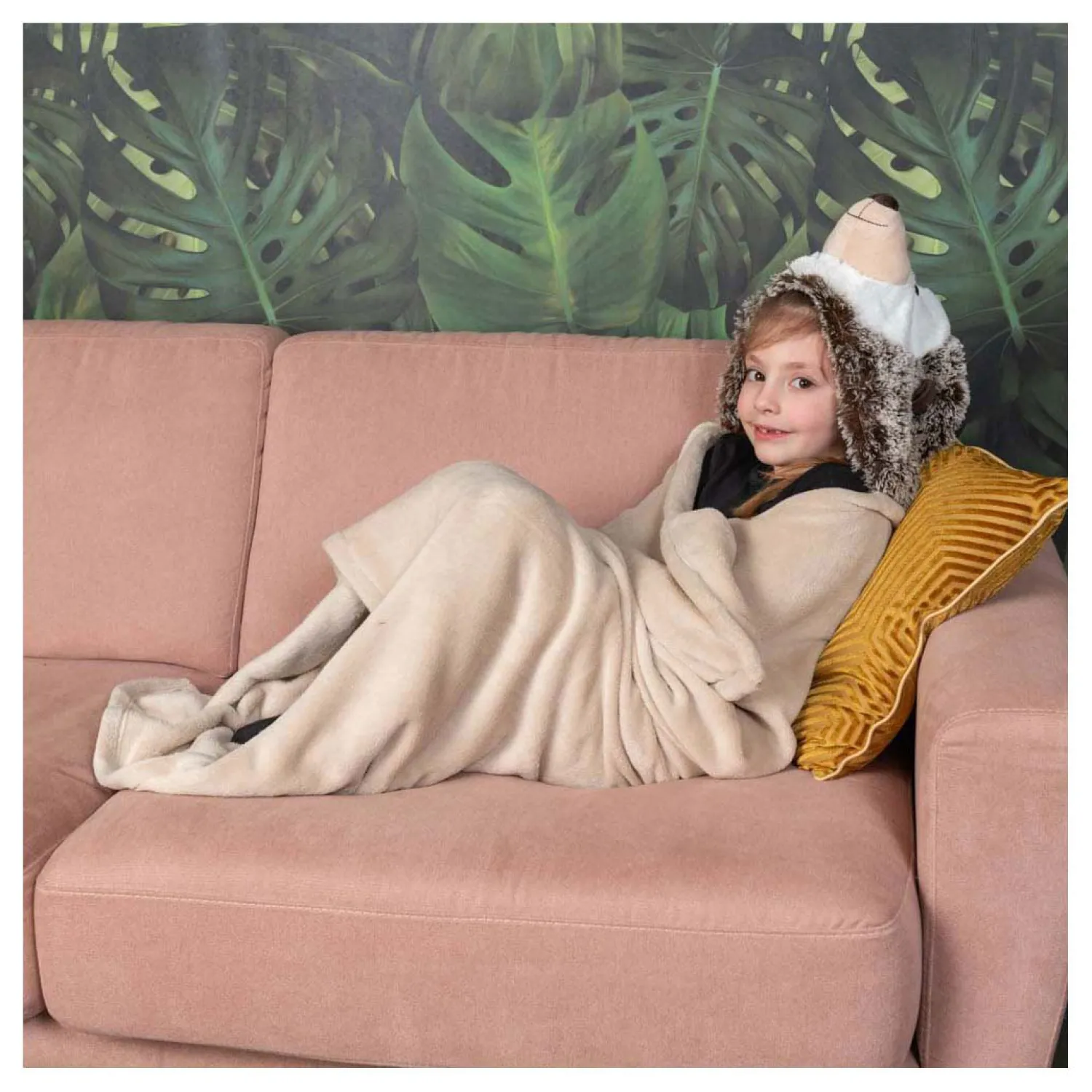 Knuffeldeken met Capuchon Egel, 130x100cm-Noxxiez Online