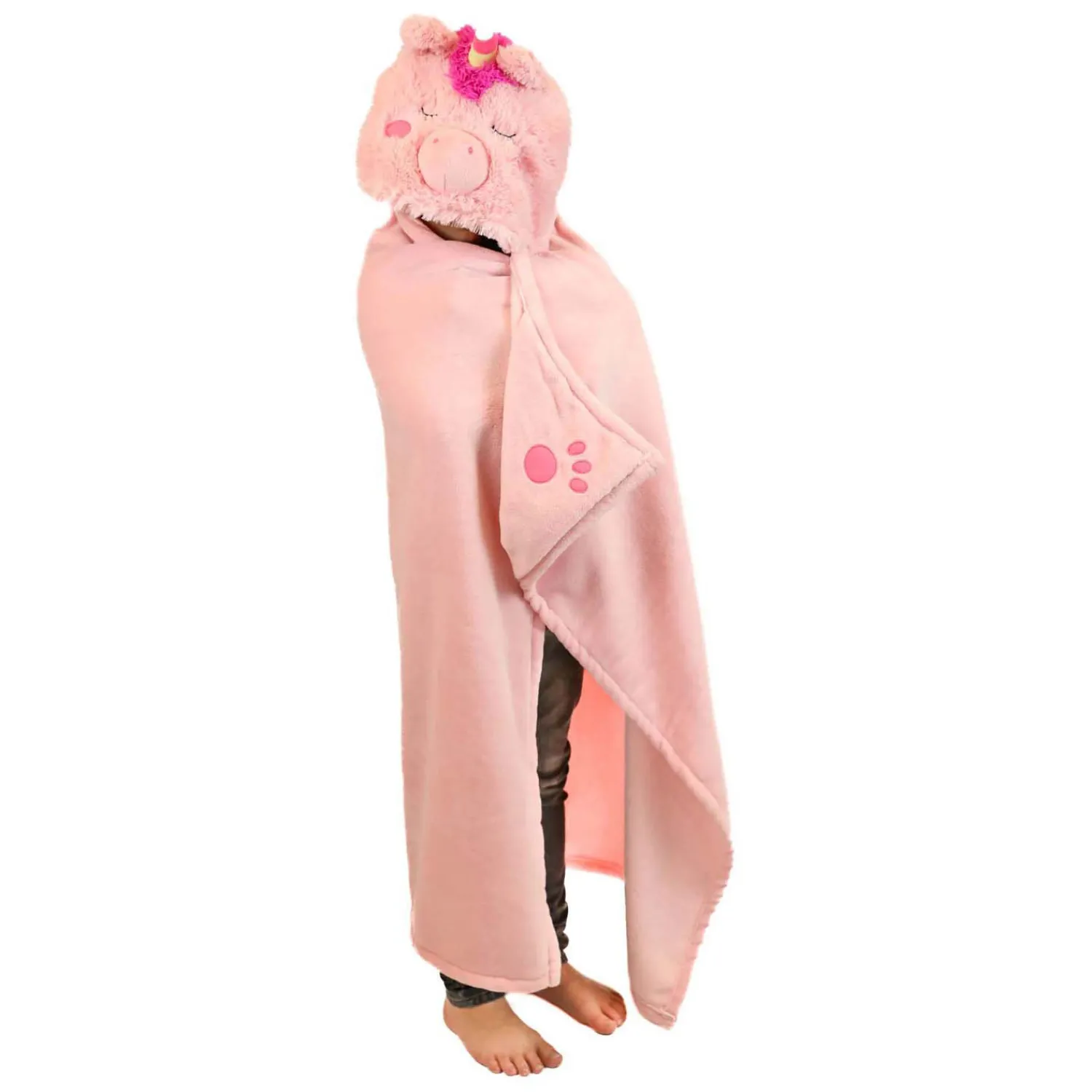 Noxxiez Knuffeldeken met Capuchon Eenhoorn, 130x100cm Best