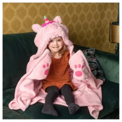 Noxxiez Knuffeldeken met Capuchon Eenhoorn, 130x100cm Best