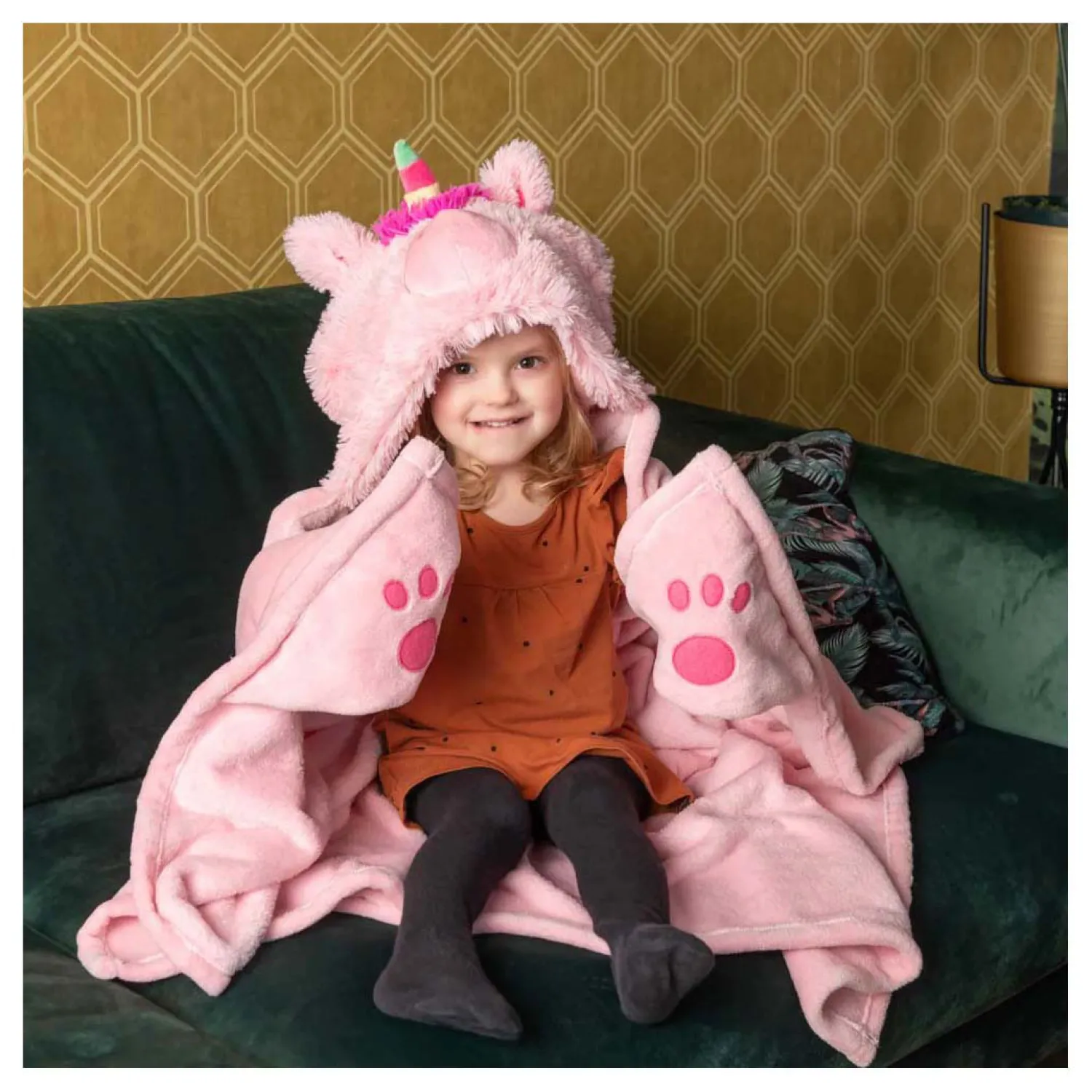 Noxxiez Knuffeldeken met Capuchon Eenhoorn, 130x100cm Best