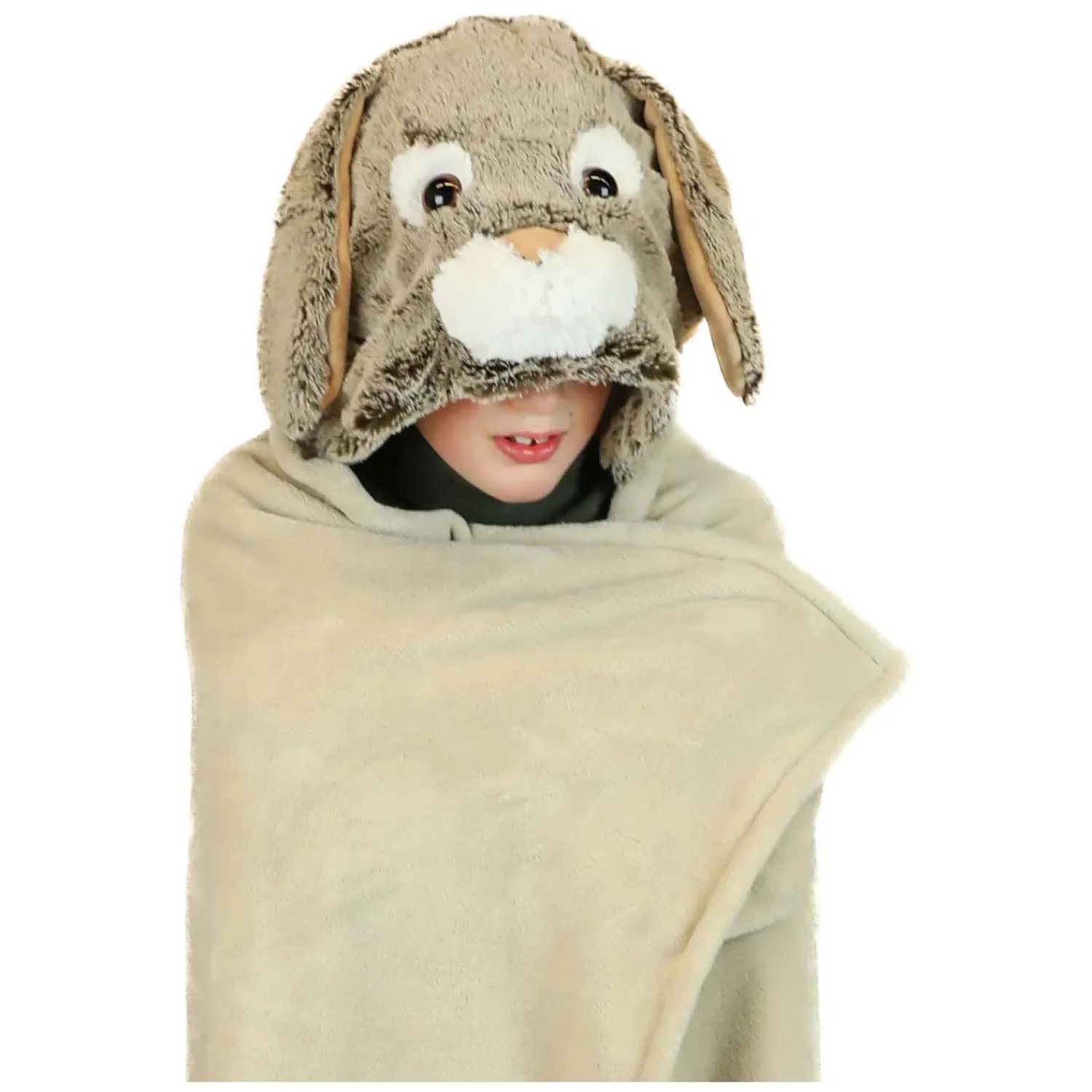 Noxxiez Knuffeldeken met Capuchon Konijn, 130x100cm Best