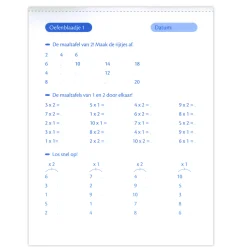 Oefenblaadjes  Maaltafels En Deeltafels (7-8><noscript><img width=
