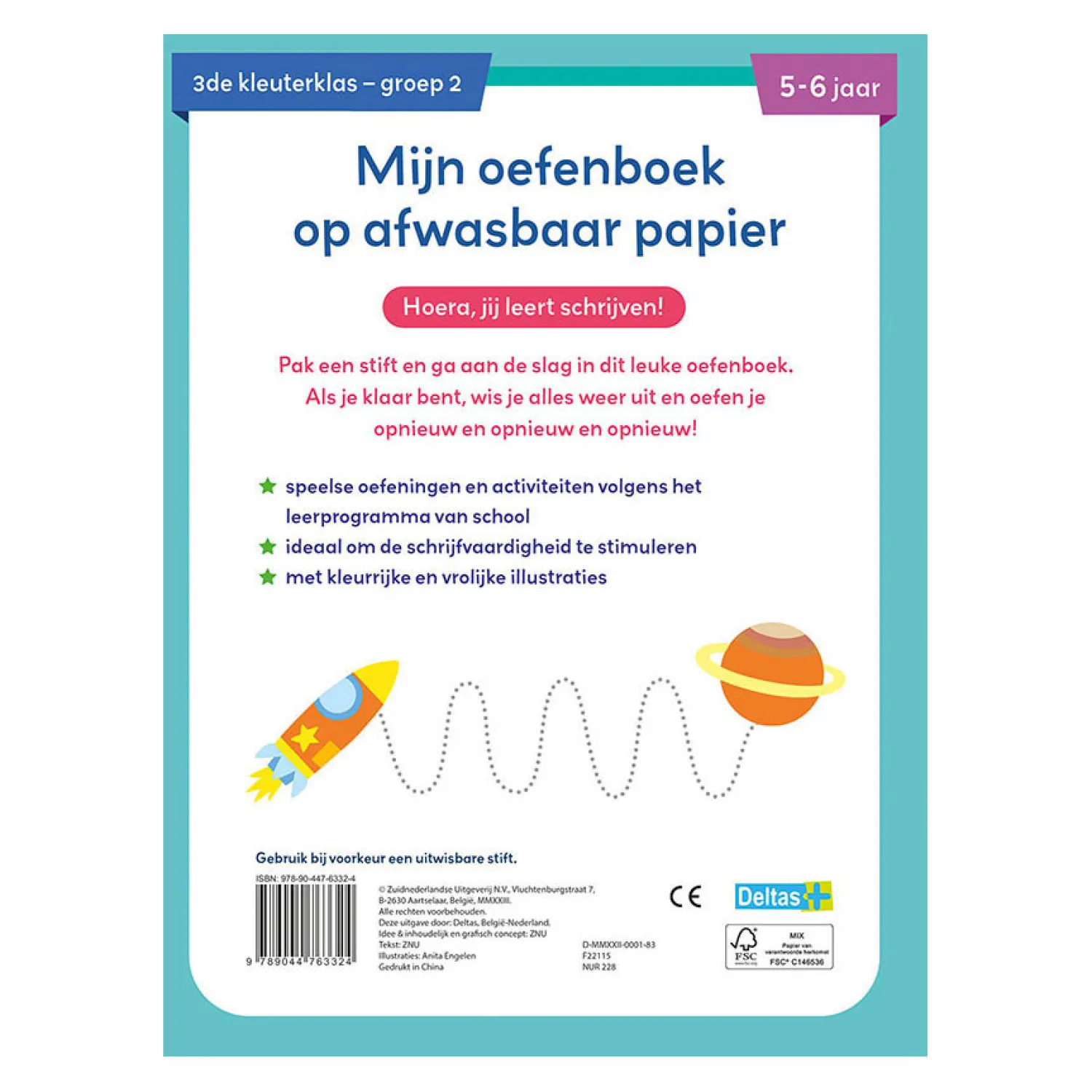Oefenboek Afwasbaar Papier Leuke Schrijfspelletjes (5-6 j.)>Deltas Outlet