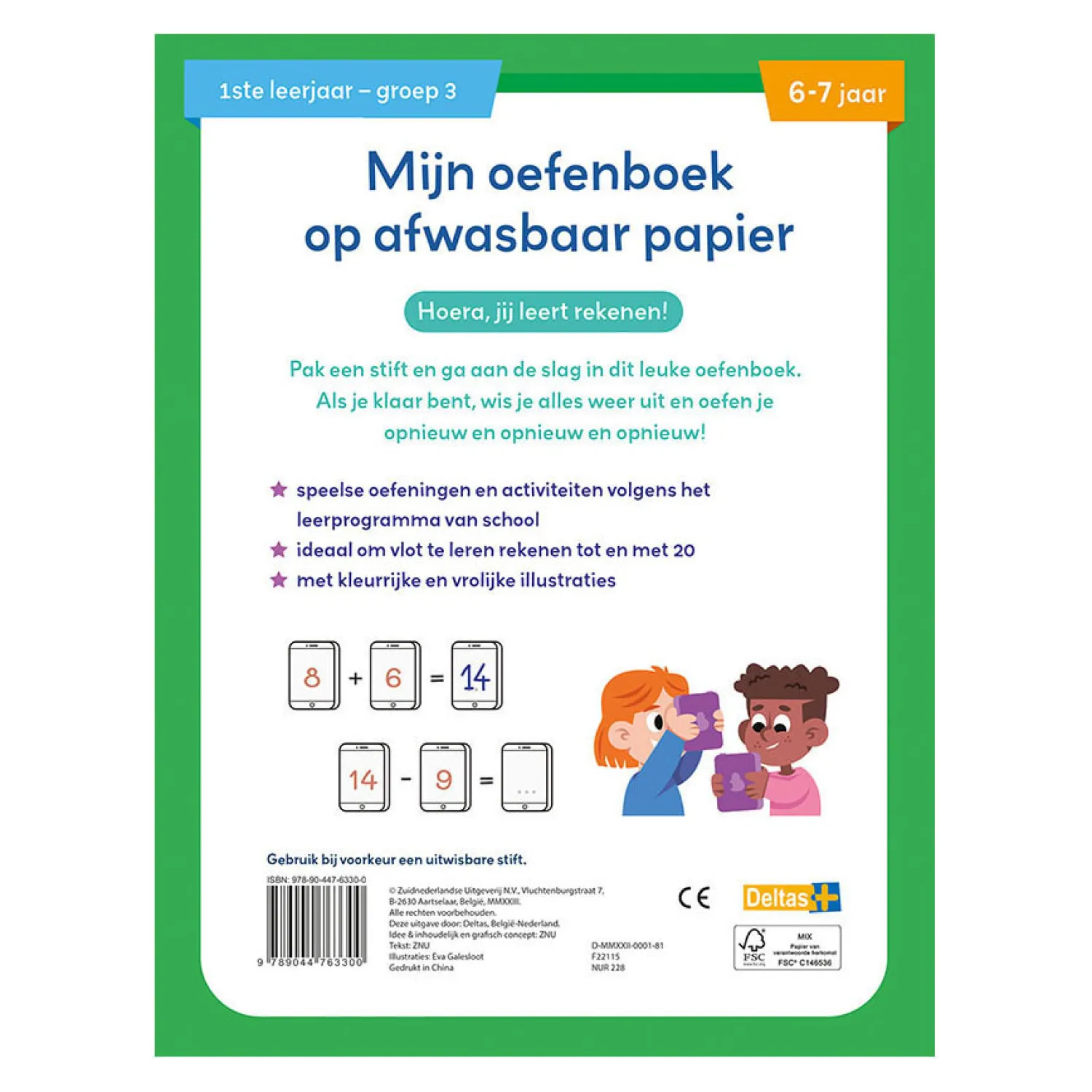 Oefenboek Afwasbaar Papier Ik Leer Al Rekenen (6-7 j.)>Deltas Sale