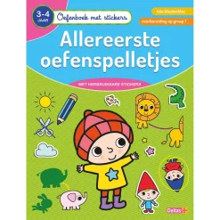 Deltas Oefenboek met Stickers - Allereerste Oefenspelletjes (3-4jr) Outlet