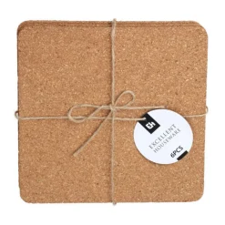 Onderzetter Kurk Vierkant, 6st.- New