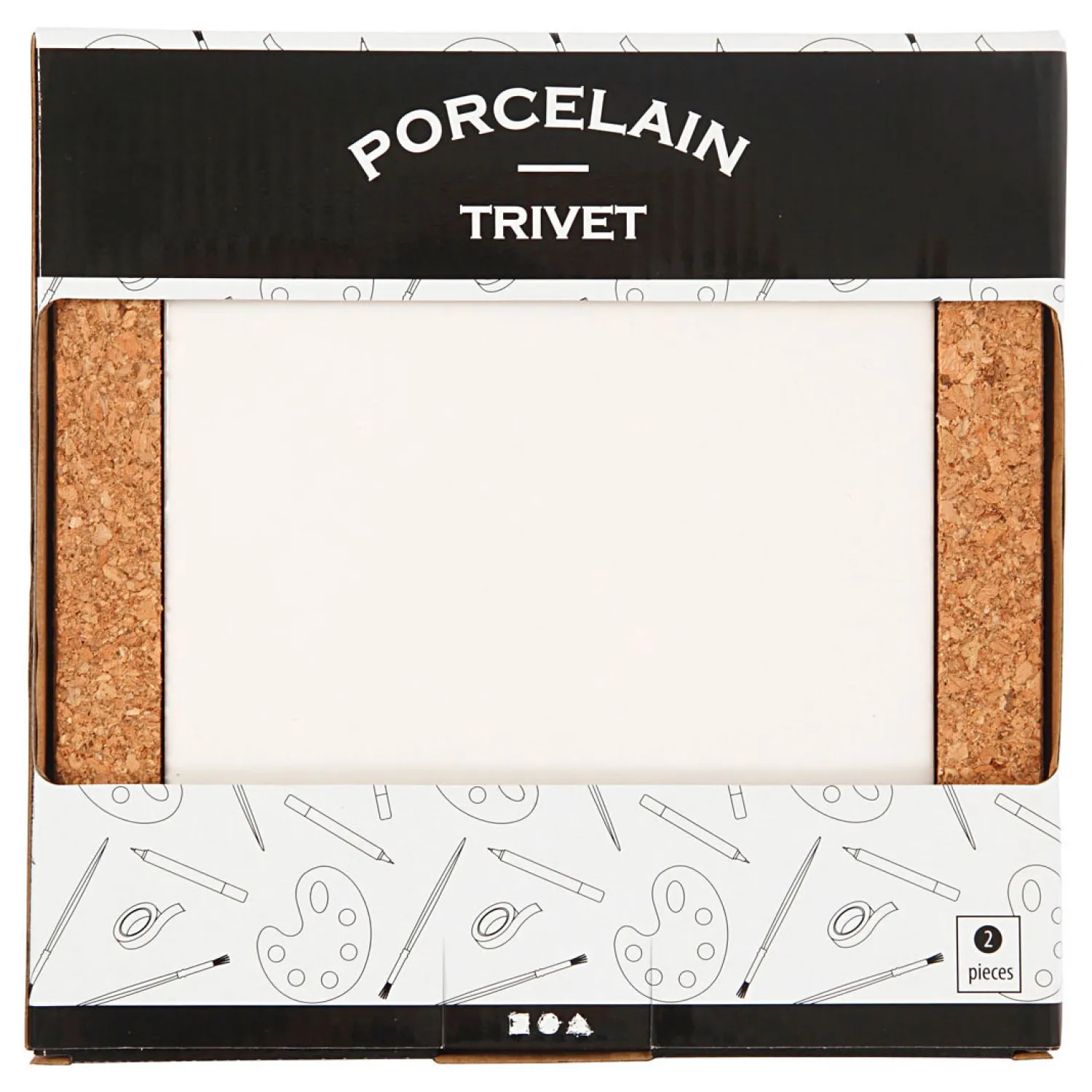 Creativ Company Onderzetter Porselein met Lijst van Kurk Discount