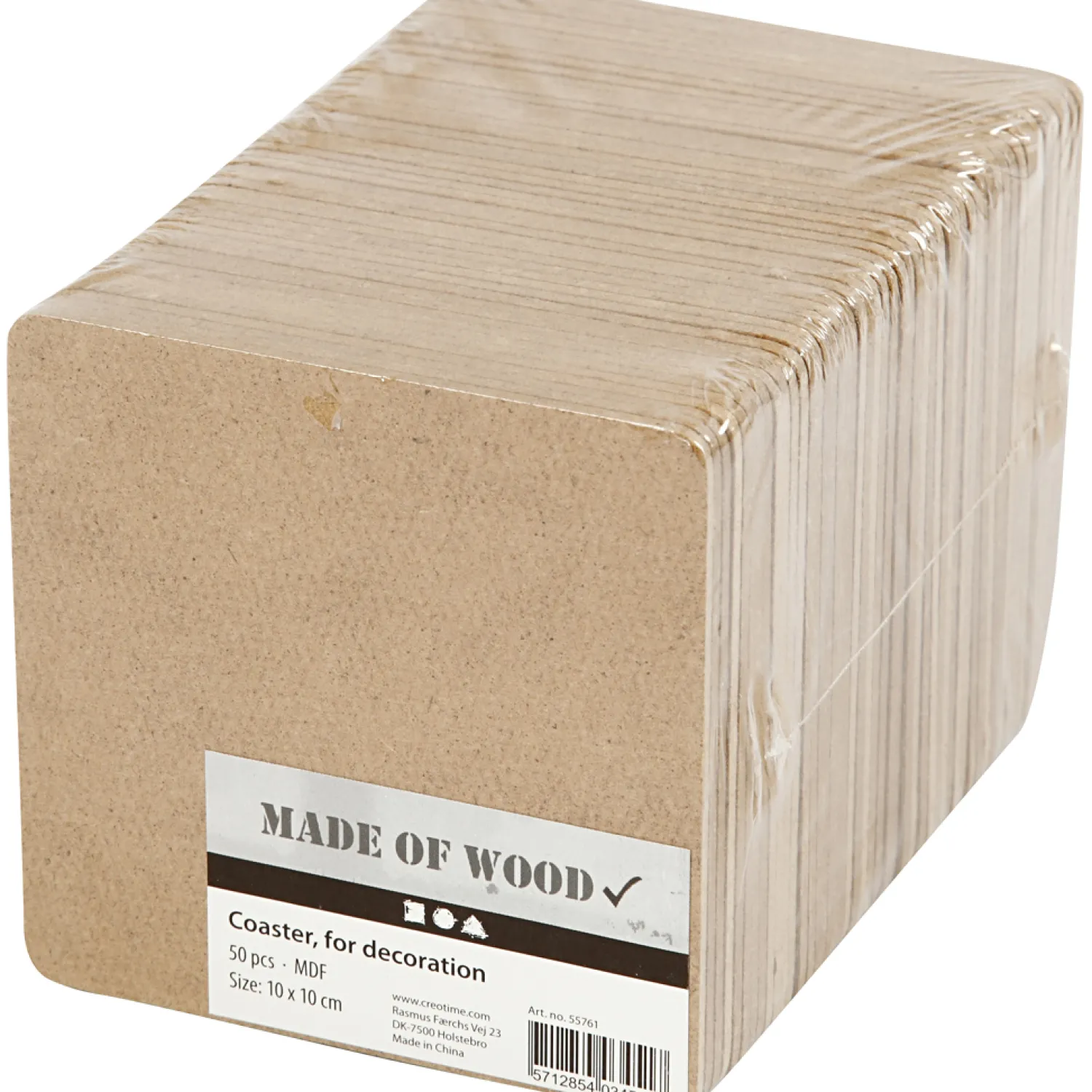 Onderzetters MDF 10x10cm, 50st.-Creativ Company Sale